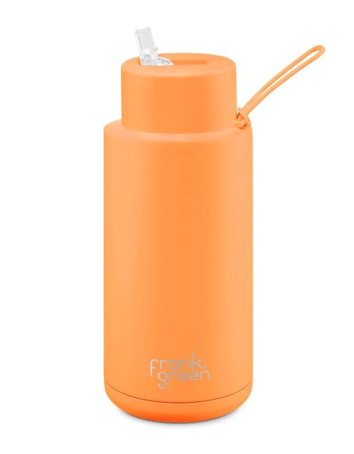 Frank Green 34oz Neon Ceramic Reusable Bottle - Neon Orange