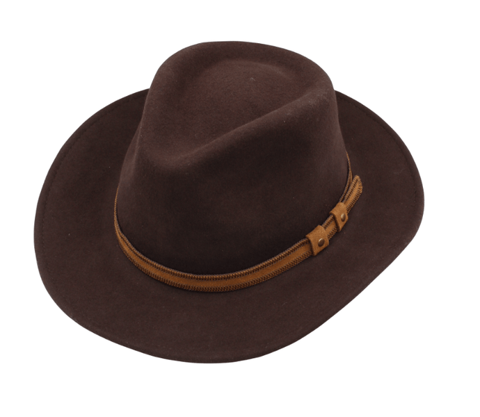M by Flechet Mens Crushable Wool Felt Hat - Outback