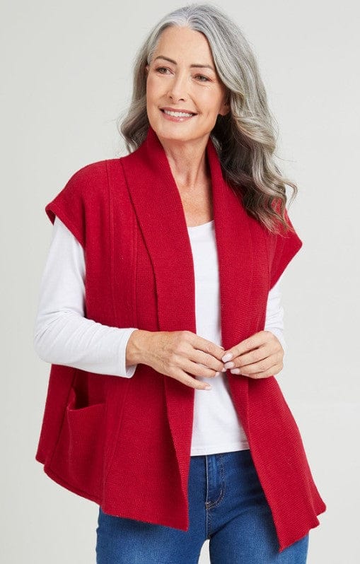 Load image into Gallery viewer, See Saw Womens 100% Boiled Wool Rib Shawl Collar Open Vest
