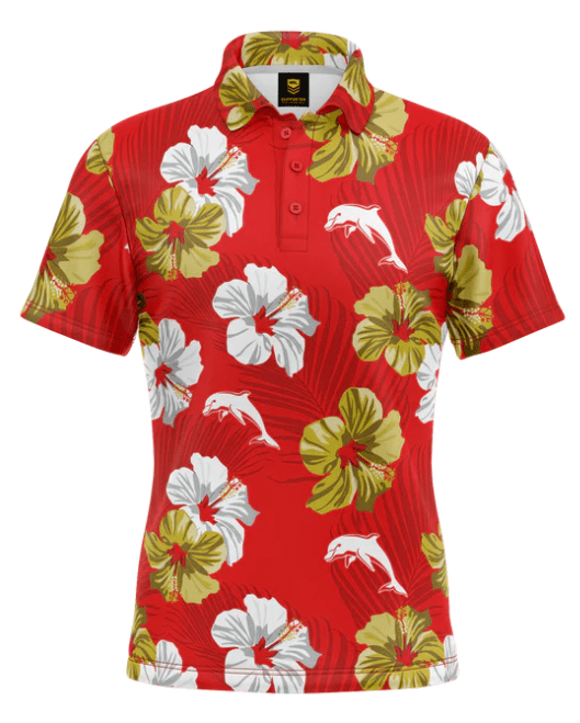 NRL Mens Aloha Golf Polo Shirt - Dolphins