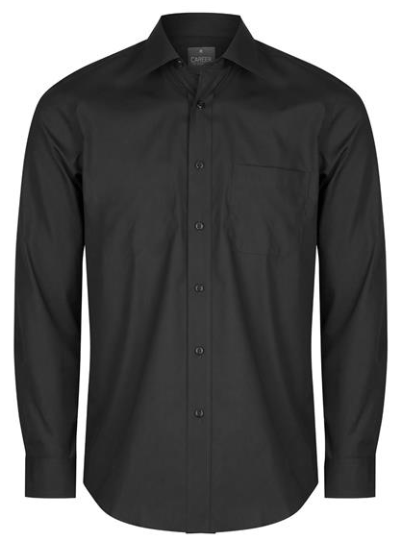 Gloweave Mens Premium Poplin Long Sleeve Shirt - Black