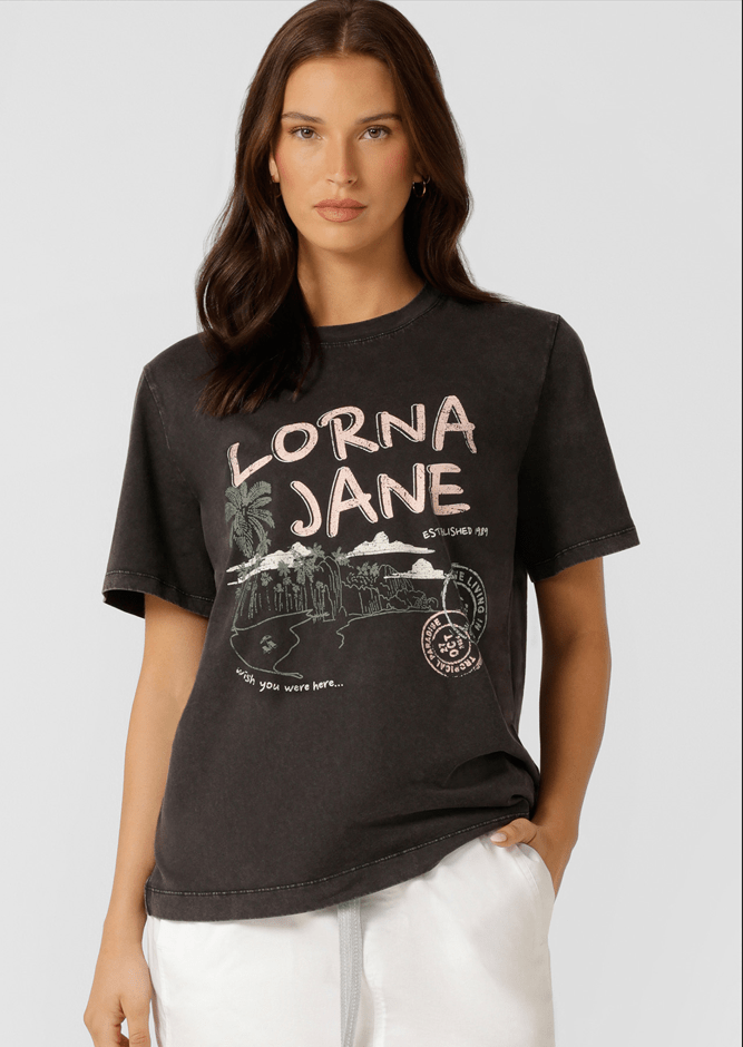 Load image into Gallery viewer, Lorna Jane Wish You Were Here Washed Relaxed T-Shirt
