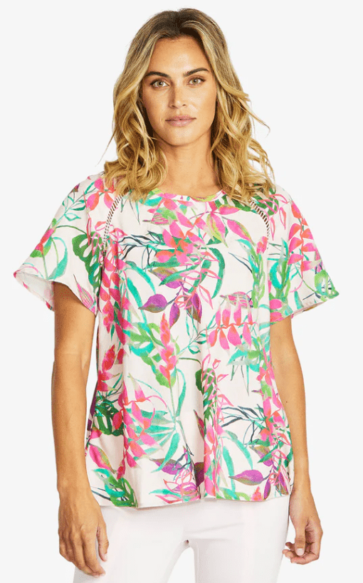 Pingpong Womens Delphine Trim Top