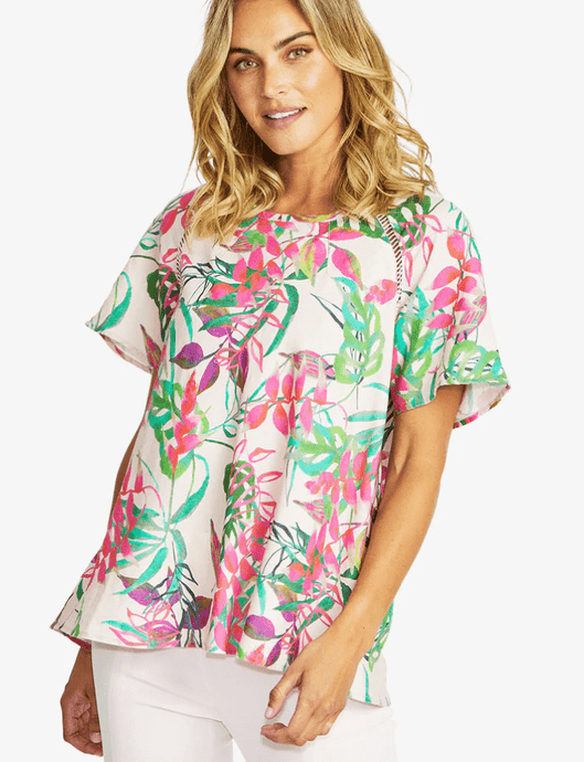 Pingpong Womens Delphine Trim Top