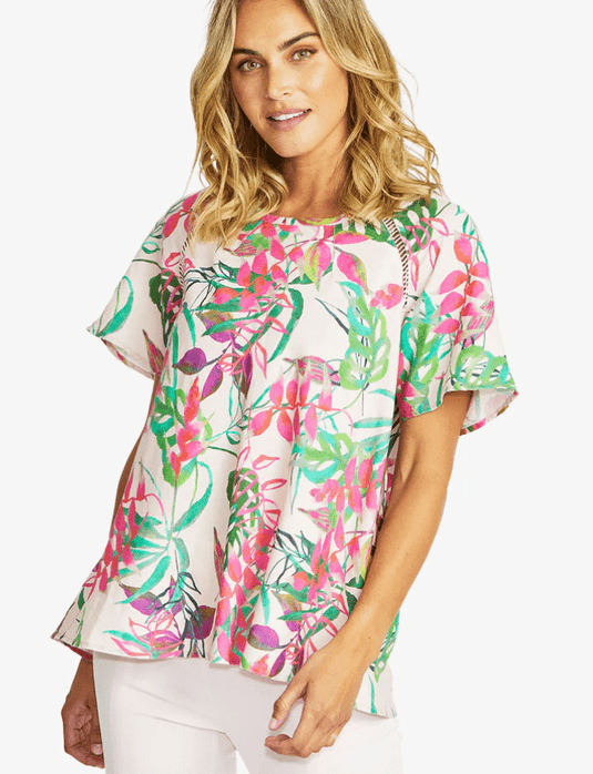 Pingpong Womens Delphine Trim Top