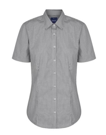 Gloweave Womens Westgarth Gingham Short Sleeve Shirt - Black