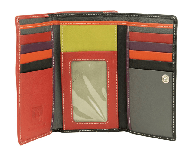Load image into Gallery viewer, Franco Bonini Womens Flap Over Ladies Wallet with zip Around coin Purse
