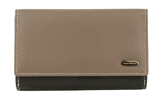Franco Bonini Womens Flap Over Ladies Wallet with zip Around coin Purse