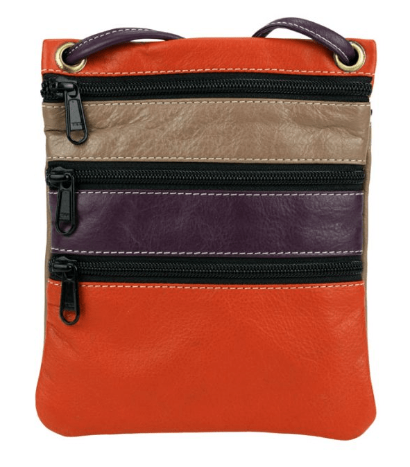 Load image into Gallery viewer, Franco Bonini Womens 3 Front Zip Sling Crossbody Bag
