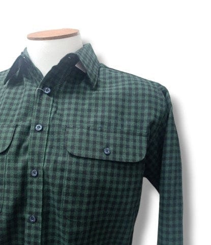 Bisley Mens Brushed Small Check Shirt - Green