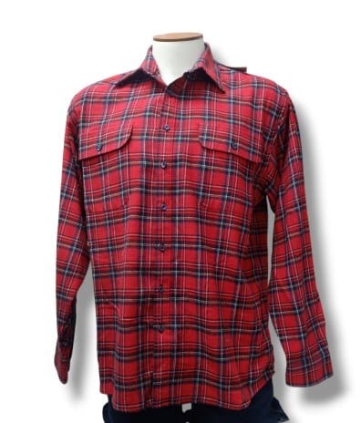Bisley Mens Closed Front Flannel Shirt - Red