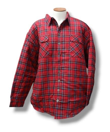 Bisley Mens Quilted Flannel Jacket - Red