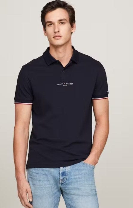 Load image into Gallery viewer, Tommy Hilfiger Mens Tipped Cuffs Logo Regular Polo
