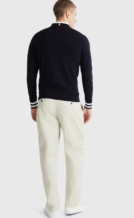 Tommy Hilfiger Mens Monotype Tipped Cotton Sweater