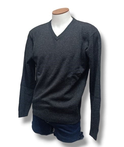 Ansett Mens Pure Wool V-Neck Jumper (Plus Sizes)