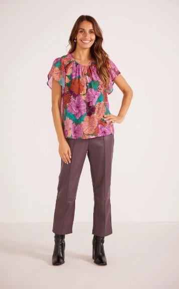 Load image into Gallery viewer, Minkpink Womens Zora Flutter Sleeve Blouse
