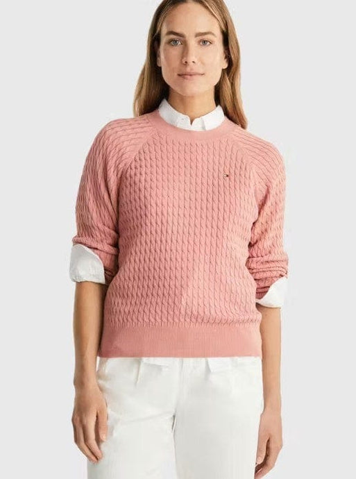 Tommy Hilfiger Womens Cable Knit Relaxed Fit Jumper