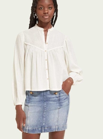 Load image into Gallery viewer, Scotch &amp; Soda Womens Shirt With Pin Tuck Yok
