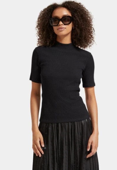 Load image into Gallery viewer, Scotch &amp; Soda Womens Mock Neck Ribbed Slim Fit Top
