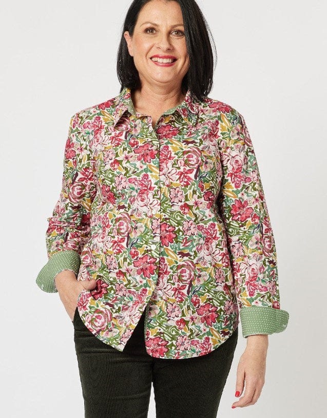 Load image into Gallery viewer, Gordon Smith Womens English Rose Cotton Print Shirt
