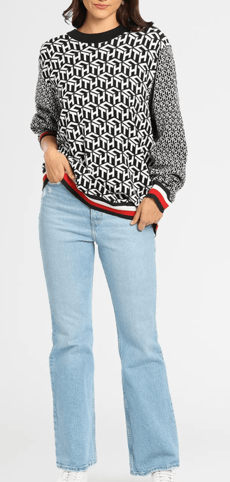 TOMMY HILFIGER  Womens Cerra Oversized Graphic Sweater Jumper