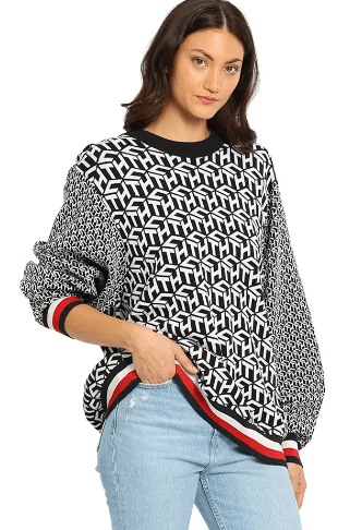 TOMMY HILFIGER  Womens Cerra Oversized Graphic Sweater Jumper