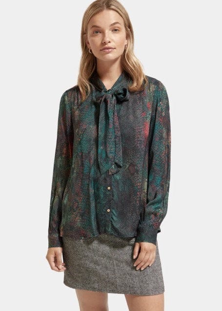 Load image into Gallery viewer, Scotch &amp; Soda Womens Shirt With Tie Neck
