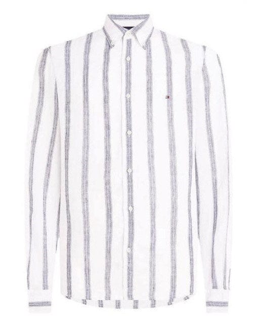Tommy Hilfiger Mens Linen Triple Stripe Shirt