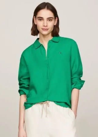 Load image into Gallery viewer, Tommy Hilfiger Womens Linen Relaxed Shirt
