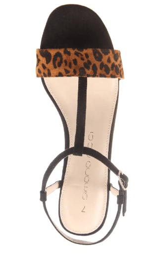 Simona Ricci Womens Jenna Black Leopard Sandal Shoes