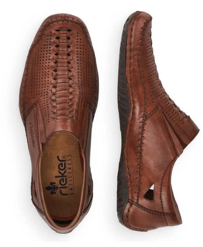 Rieker Mens Moccasins Antistress Brown Low Shoes â Hannas