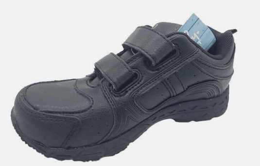 Grosby Boys Heist Black Shoes Runners Size 3 Sneakers Hook & Loop