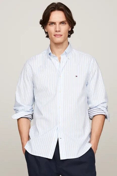 Load image into Gallery viewer, Tommy Hilfiger Mens Poplin Stripe Regular Fit Shirt
