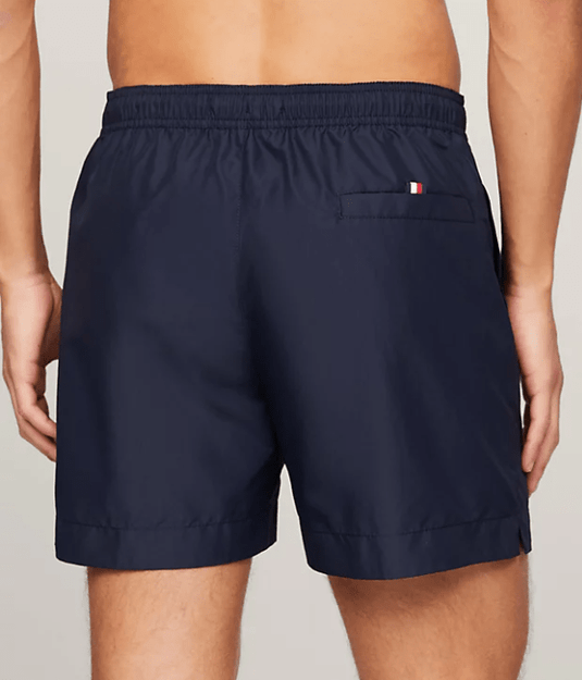 Tommy Hilfiger Mens Original Logo Mid Length Drawstring Swim Regular Fit Short
