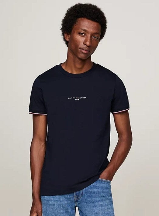 Tommy Hilfiger Mens Tommy Logo Tipped Tee