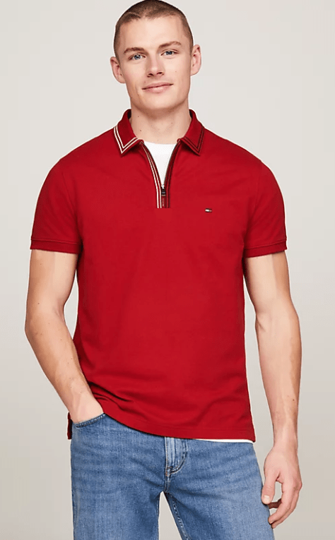 Load image into Gallery viewer, Tommy Hilfiger Mens RWB Zip Placket Tipping Reg Polo - Short Sleeved Polos
