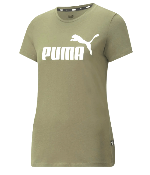 Puma Womens Essentials Logo Heather Tee Oak Branch Regular Fit T-Shirt