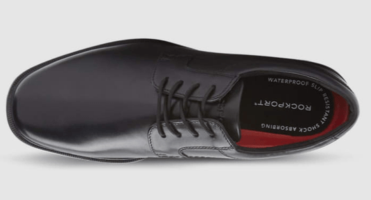 Rockport Mens Taylor Plain Toe Hydro-Shield Waterproof Black Shoes