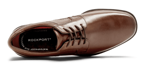 Rockport Mens Taylor Plain Toe Hydro-Shield Waterproof Brown Shoes