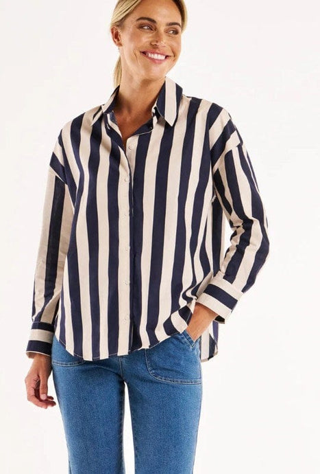 Betty Basics Womens Stripe Shirt