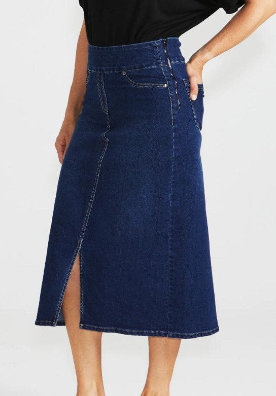 Load image into Gallery viewer, Betty Basics Womens Shelby Streatch Denim Skirt
