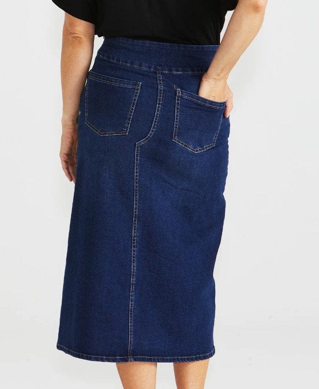 Load image into Gallery viewer, Betty Basics Womens Shelby Streatch Denim Skirt
