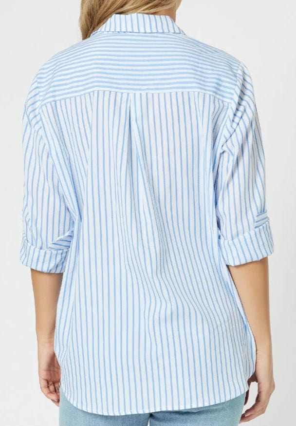 Load image into Gallery viewer, Threadz Womens Love Me Stripe Cotton Shirt
