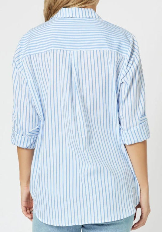 Threadz Womens Love Me Stripe Cotton Shirt