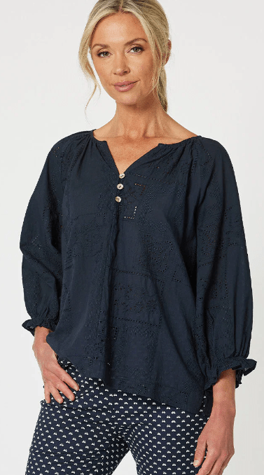 Load image into Gallery viewer, Gordon Smith Womens Mila Cotton Lace Top
