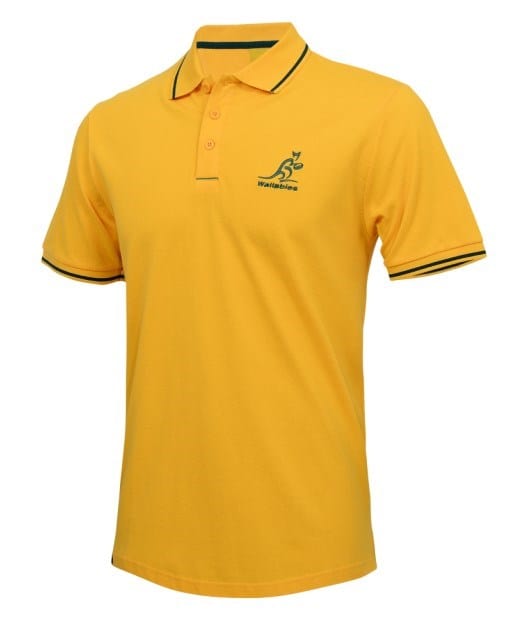 Load image into Gallery viewer, Tidwell Wallabies Gold Pique Polo
