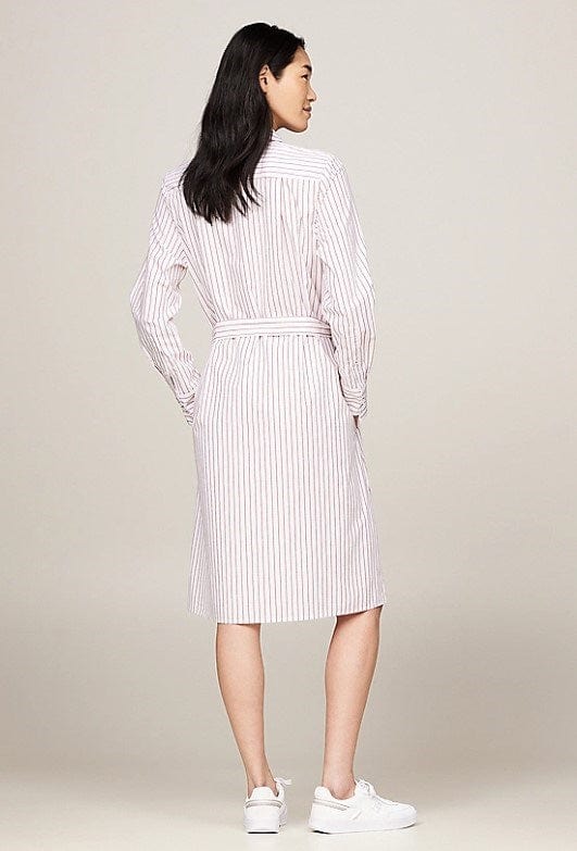 Tommy Hilfiger Womens Embroidery Stripe Reguar Shirt Dress