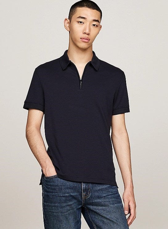 Load image into Gallery viewer, Tommy Hilfiger Mens Zip Placket Slim Fit Interlock Polo
