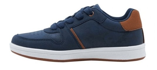 Clarks Kids Dominic Boys Sneaker Navy/Tan Shoes