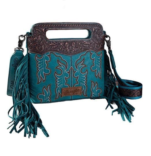 Load image into Gallery viewer, Wrangler Womens Bag Embroidered Fringe Crossbody Bag
